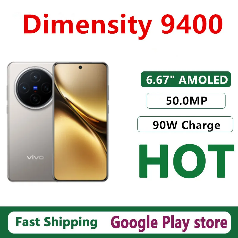 الأصلي Vivo X200 الهاتف المحمول الأبعاد 9400 أندرويد 15.0 OTA 90 واط شحن 5800 مللي أمبير بطارية 6.67 "AMOLED 120HZ 50.0MP كاميرا