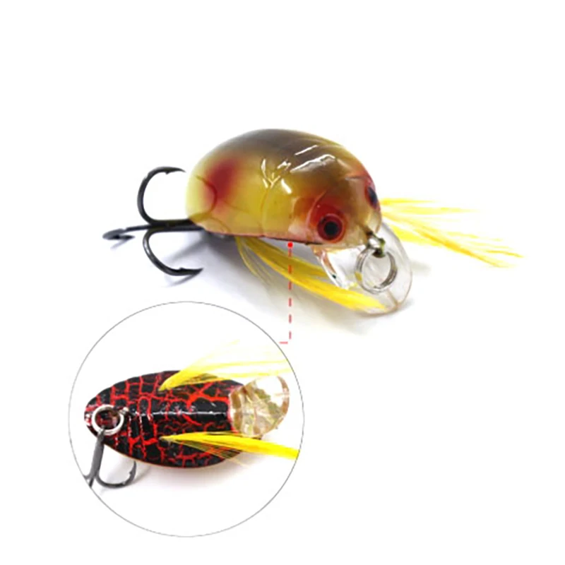 1pc Luya Bait Hard Baits Beetle Xiaoqiang Bionic Fake Lure 3.5cm/4g Insect Lures Water Surface Fishing Carp Mandarin Fish Bait