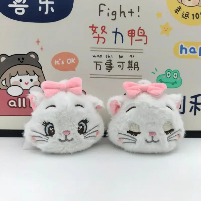 Disney Cartoon Marie Cat Close The Eyes Plush Pendant Doll Cute Little Cat Backpack Decoration Plush Toy Keychain Small Gifts