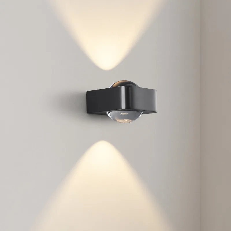 

Wall Lamp Up and Down Luminous Black Bedside Modern Simple Atmosphere Living Room Background Wall Master Bedroom Wall Lamp