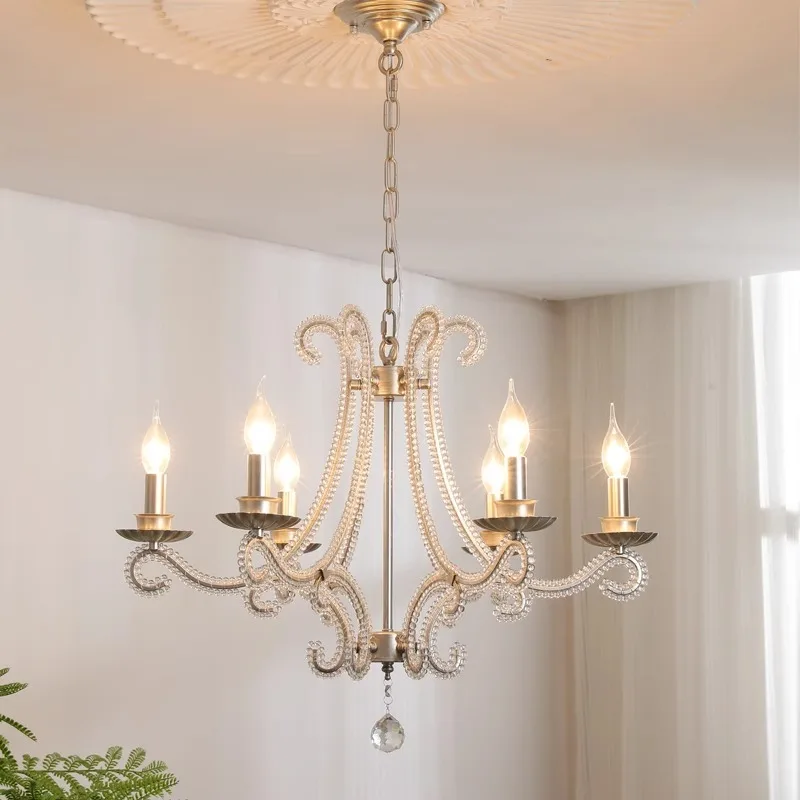

Living room, bedroom, pendant lamp, dining room lamp, heart-shaped creative French crystal lamp, romantic room lighting fixture