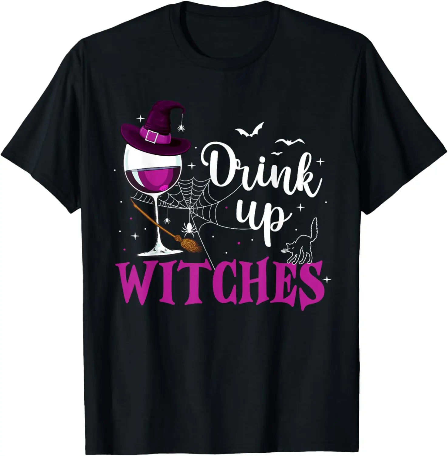 Drink Up Heksen Wijnliefhebber Drinken Halloween Kostuum T-shirt