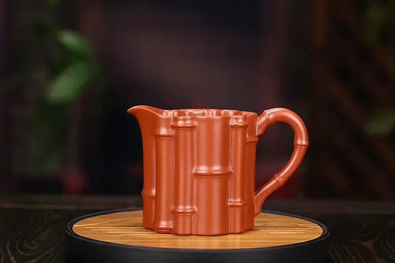China Yixing Zisha Pottery Clovershrub Clay Handmade 300cc Bamboo Joint Teapot