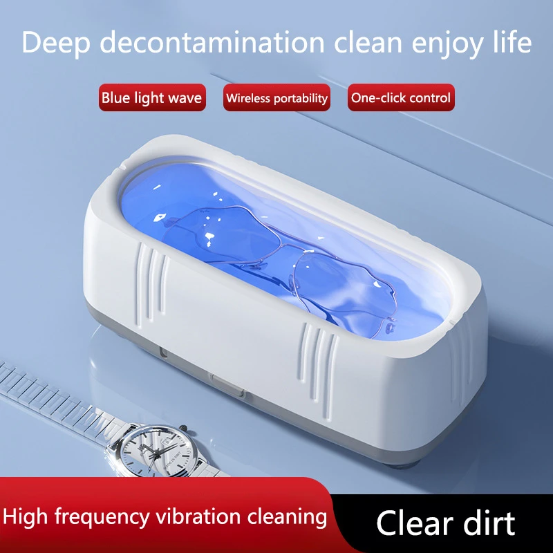 Ultrasonic Glasses Cleaner USB Home Jewelry Fully Automatic Cleaning MachineFully Automatic Blue Light eyeglass cleaning machine
