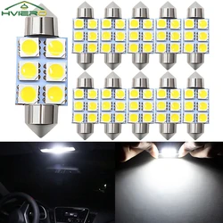 10PCS 5050 6Led DC 12v White Led 31mm 36mm 39mm 41mm C5w C10w Interior Festoon Dome Luggage Lamp Reading Bulb Door Read Lighting