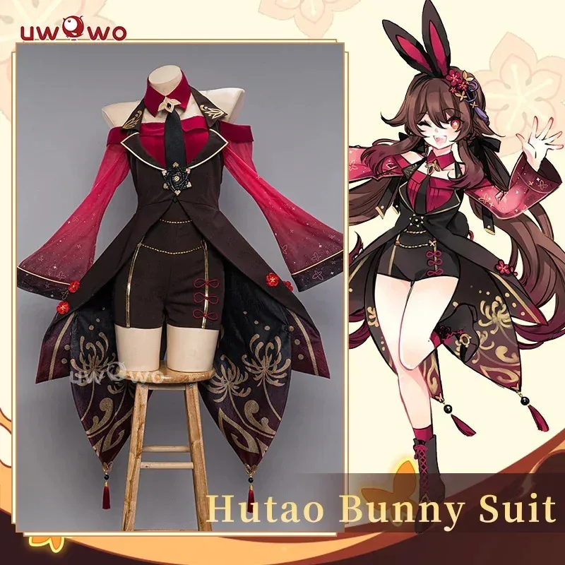 

IN STOCK UWOWO Hutao Cosplay Genshin Impact Fanart Hu Tao Bunny Suit Cosplay Cute Ganyu/Kokomi Dress Halloween Costumes