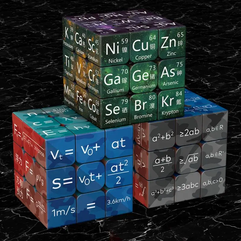 Cube magique de puzzle pour enfants, 3x3x3, mathématiques pour étudiants, éléments chimiques, formules de physique, nouveaux jouets, 2022