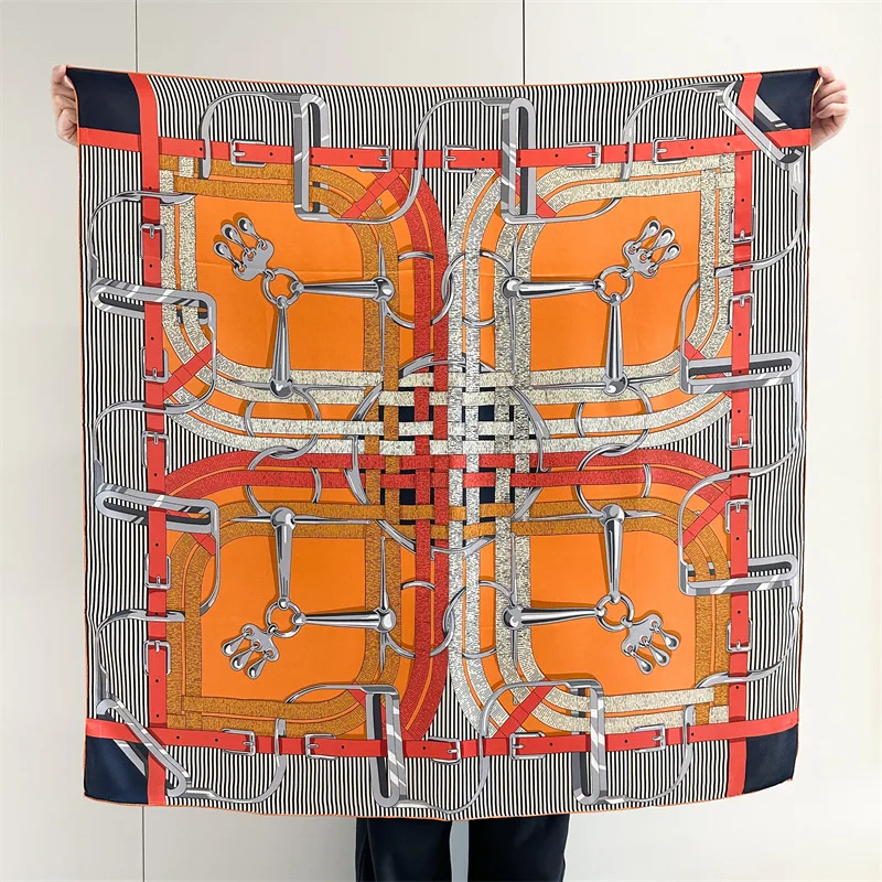 

Satin Silk Scarf 110cm Luxury Designers Square Scarfs Rolled Edges Bandanas Foulard Head Hair Accessories Lover Gift