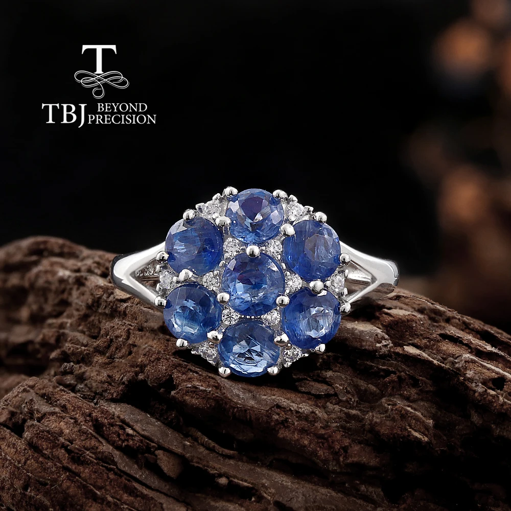 Elegant Natural Kyanite  Women Ring 925 Sterling Silver December Gemstone round fine jewelry anniversary Banquet Festival gift
