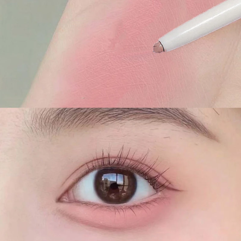 Delineador de ojos con purpurina, lápiz de gusano de seda de larga duración, resistente al agua, secado rápido, rosa, marrón, sombra mate, ilumina los ojos, herramientas de belleza de maquillaje