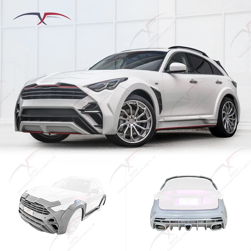 Suitable for QX70 car bumper side skirt rear spoiler carbon fiber car modification exterior decoration accessories