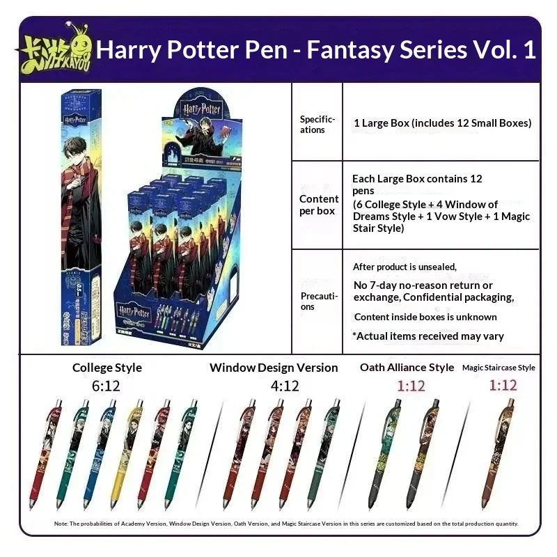 Originele Harry Potter blinde doos pen anime tweedimensionale perifere klik neutrale pen sneldrogende zwarte inktpen