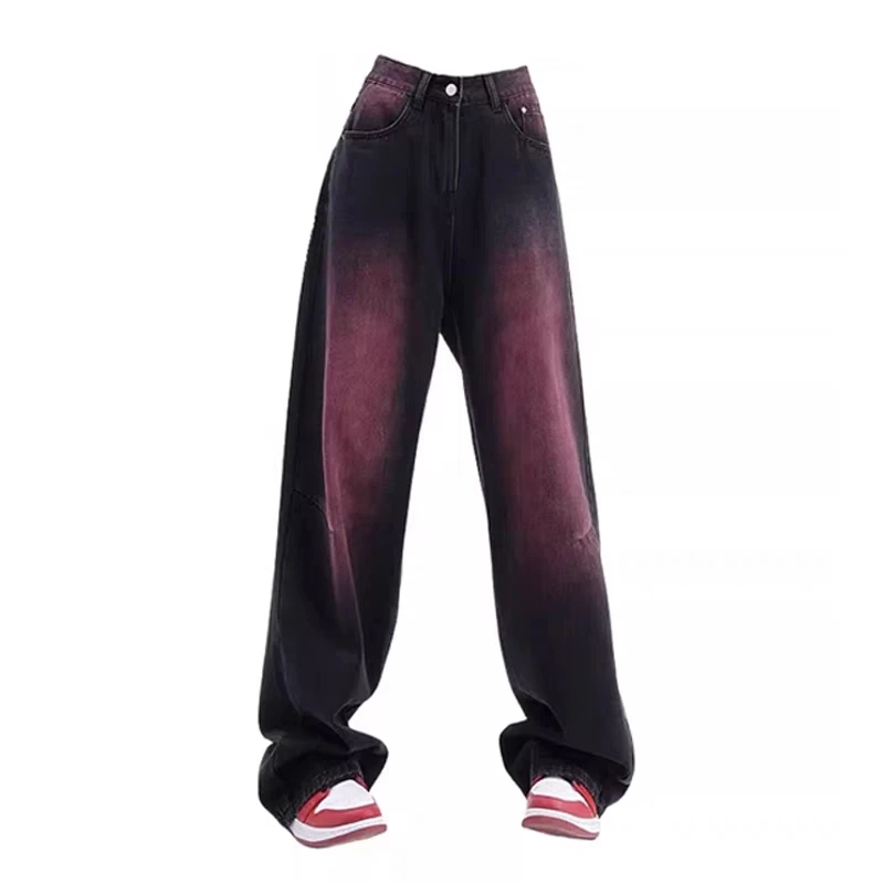 

Очень большие женские свободные джинсы 200 Pou, джинсовые брюки прямого кроя, осенняя модная женская одежда премиум-класса