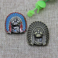 32x40mm Southeast Indian Tribal Chief Head Concho for Purse Wallet Belt Decor Screw Back Leathercraft Decorations