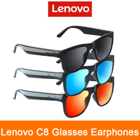 Original Lenovo C8 Smart Sunglasses Earphone HiFi Music Bluetooth 5.0 Wireless Headset Driving HD Microphone Call Headphones