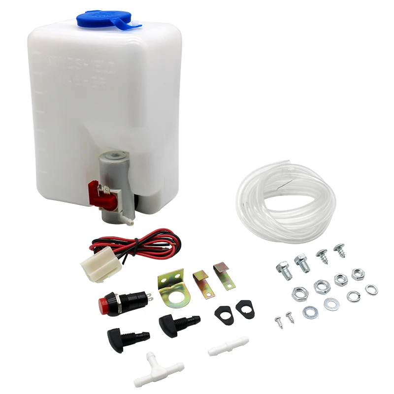 1.5L 12V Universal Windshield Washer Bottle Tank Pump Wiper System Reservoir Kit Jet Switch Clean Tool