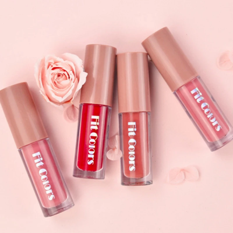 Fit Colors Velvet Lipgloss Set - 4-delige non-transfer, diamantafwerking, langdurige lipglosscollectie