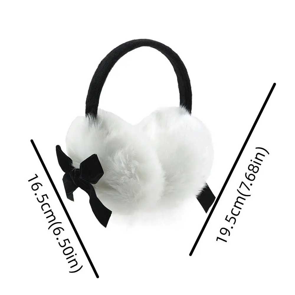 Cute Japanese Faux Fur peluche paraorecchie Soft Warm addensare Y2k Bowknot paraorecchie ciclismo Outdoor Winter Earflap Girl