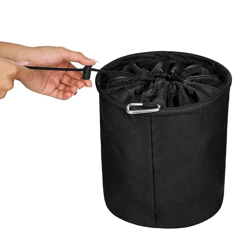 Large Capacity Clothespins Storage Cylinder Bag Multi-Functional With Hook Drawstring Round Storage Bucket Clothing Storage Bag