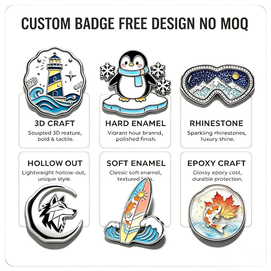Metal Pin Manufacturer Custom Enamel Lapel Pins Personalized Soft Hard Enamel 3D Rhinestone Hollow Out Epoxy Custom Logo Badges