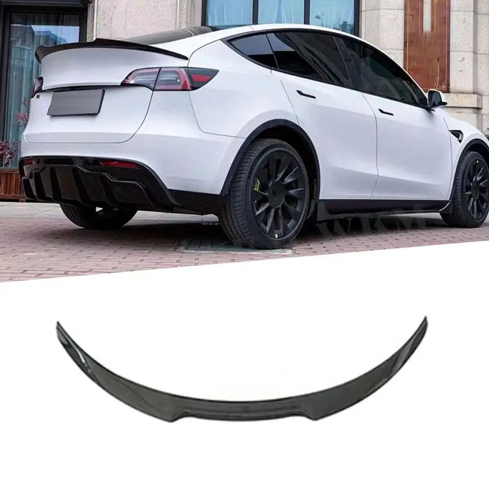 

Carbon Fiber ABS Duckbill rear lip spoiler for Tesla Model Y 2021+ Rear Trunk Wing Spoiler Add On Car Style