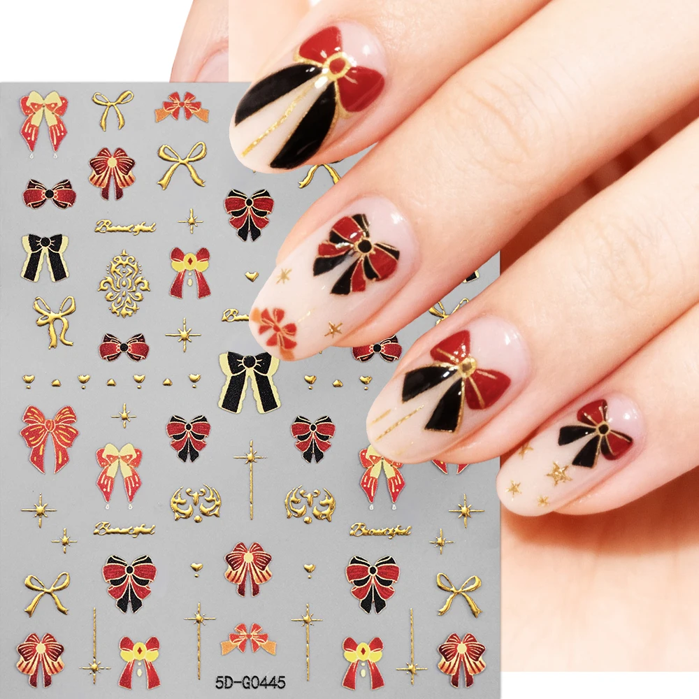 5d primavera molduras douradas flor adesivos de unhas rosa tulipa fantasia borboletas adesivo slider romântico arco flor decalques da arte do prego