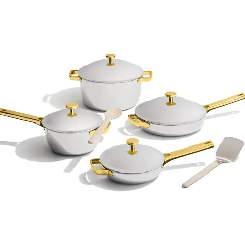 titanium pro cookware set (4-piece) – always pan & perfect pot | nonstick no-coat technology | tri-ply titanium & stainless ste