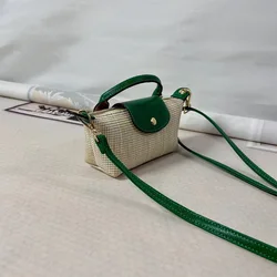 2024 new south-east Asia mini straw single-handle dumpling bag women's summer hand-held single shoulder messenger mobile bag