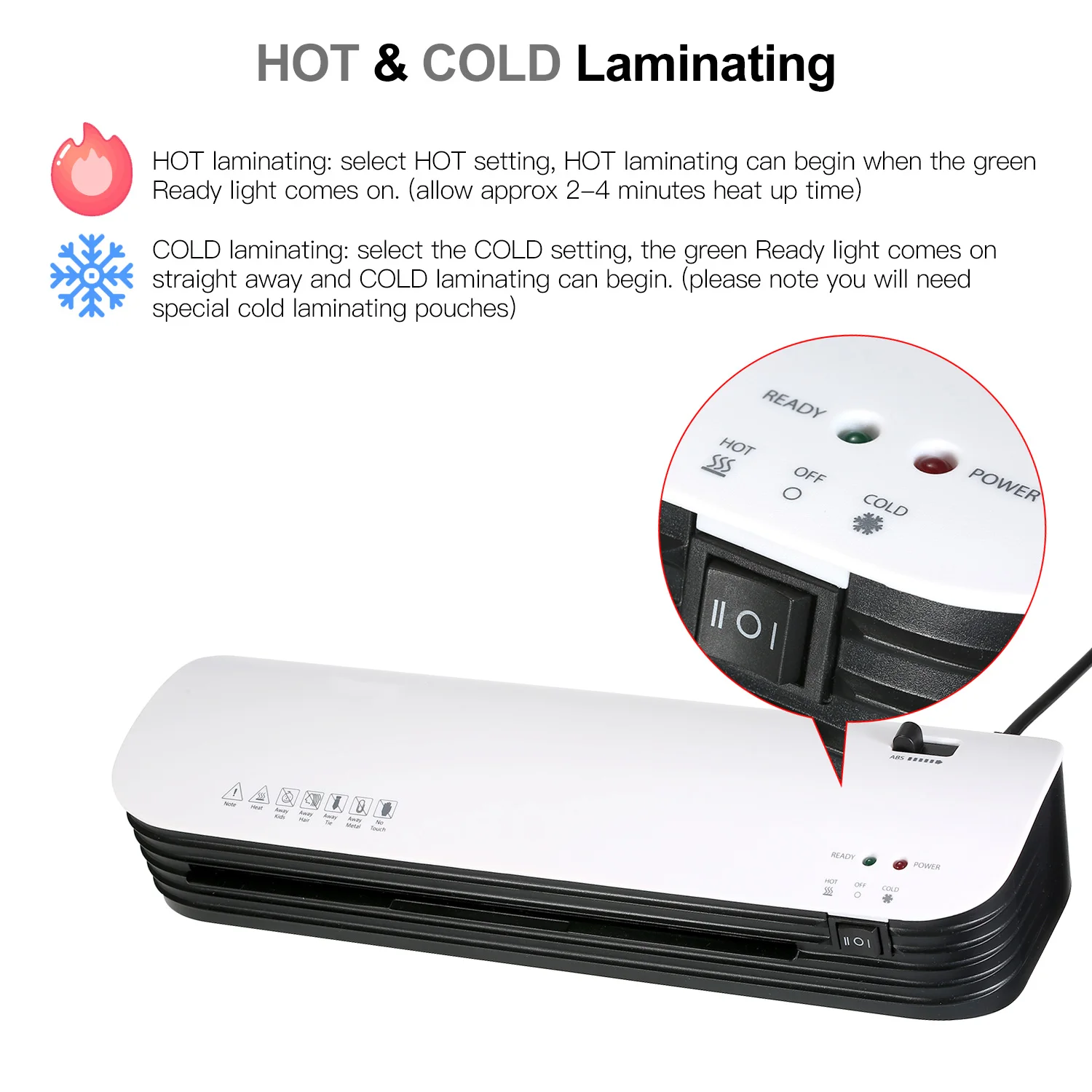 SL299 Laminator Machine Set A4 Size Hot and Cold Lamination 2 Roller System with 20 Laminating Pouches Paper Cutter Corner