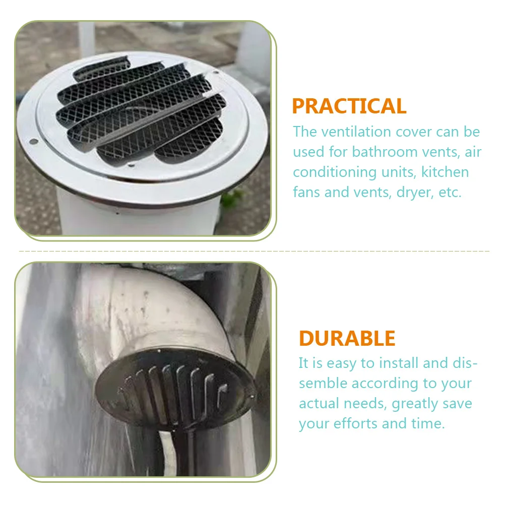 

Stainless Steel Vent Cover Rainproof Insect Proof For Bathroom Round Vent Cover Kitchen Laundry Dryer Ventilation