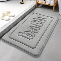 Bathroom anti slip floor mat soft bathroom mat water absorbing bath mat 1.2cm thick flannel fabric door mat home decoration
