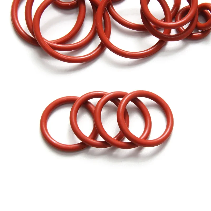 10/50pcs Food Grade VMQ O Ring Gasket Thickness CS 3.5mm OD 10 ~ 46mm Waterproof Washer Round O Shape Rubber Silicone Ring Red