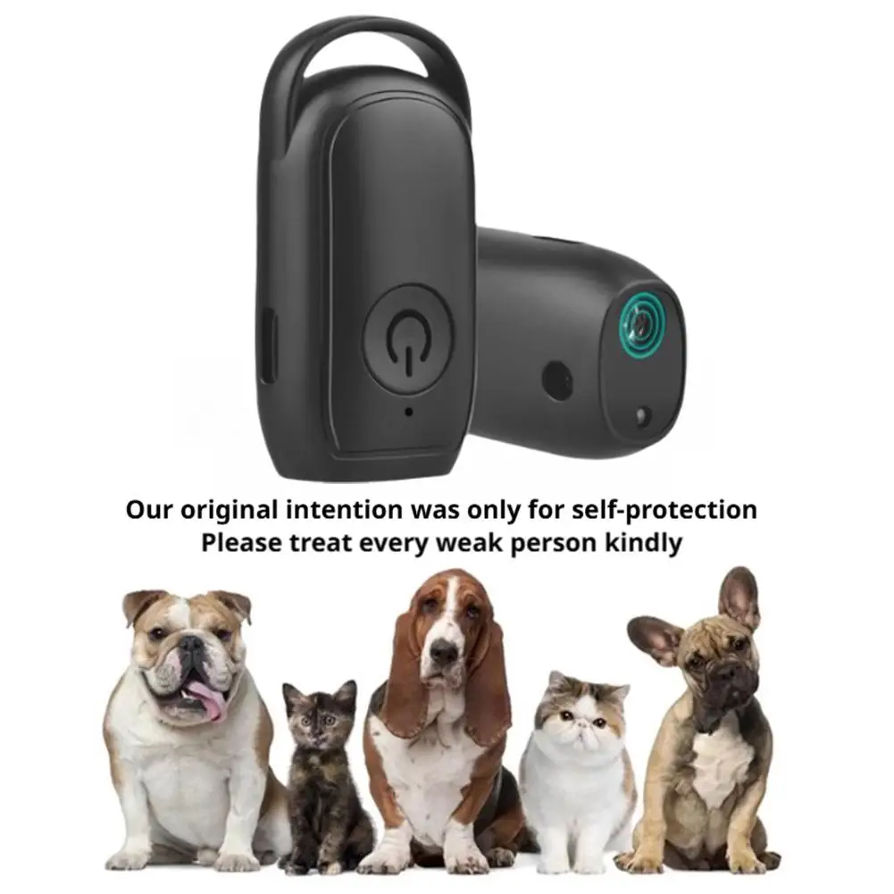 Rechargeable Ultrasonic Dog Training Device Handheld Pet Bark Stopper with Lanyard Loop Safe Harmless Sonic Repellent for Small