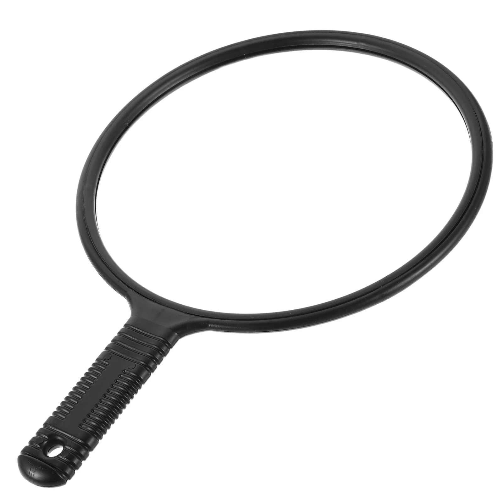 

Large Salon Hairdressing Handheld Mirror Black Round Handle High Definition Reflection Hairstyling Makeup Beauty Mirror