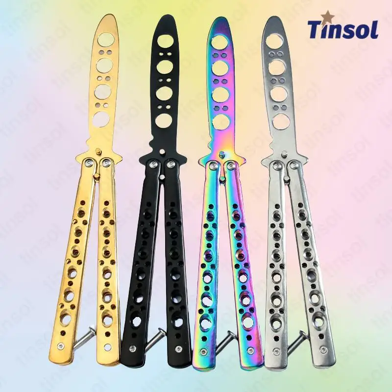 Butterfly Knife Foldable Trainer Portable Pocket Stainless Steel Practice Training Tool for Outdoor Games Folding Knife Edgeless