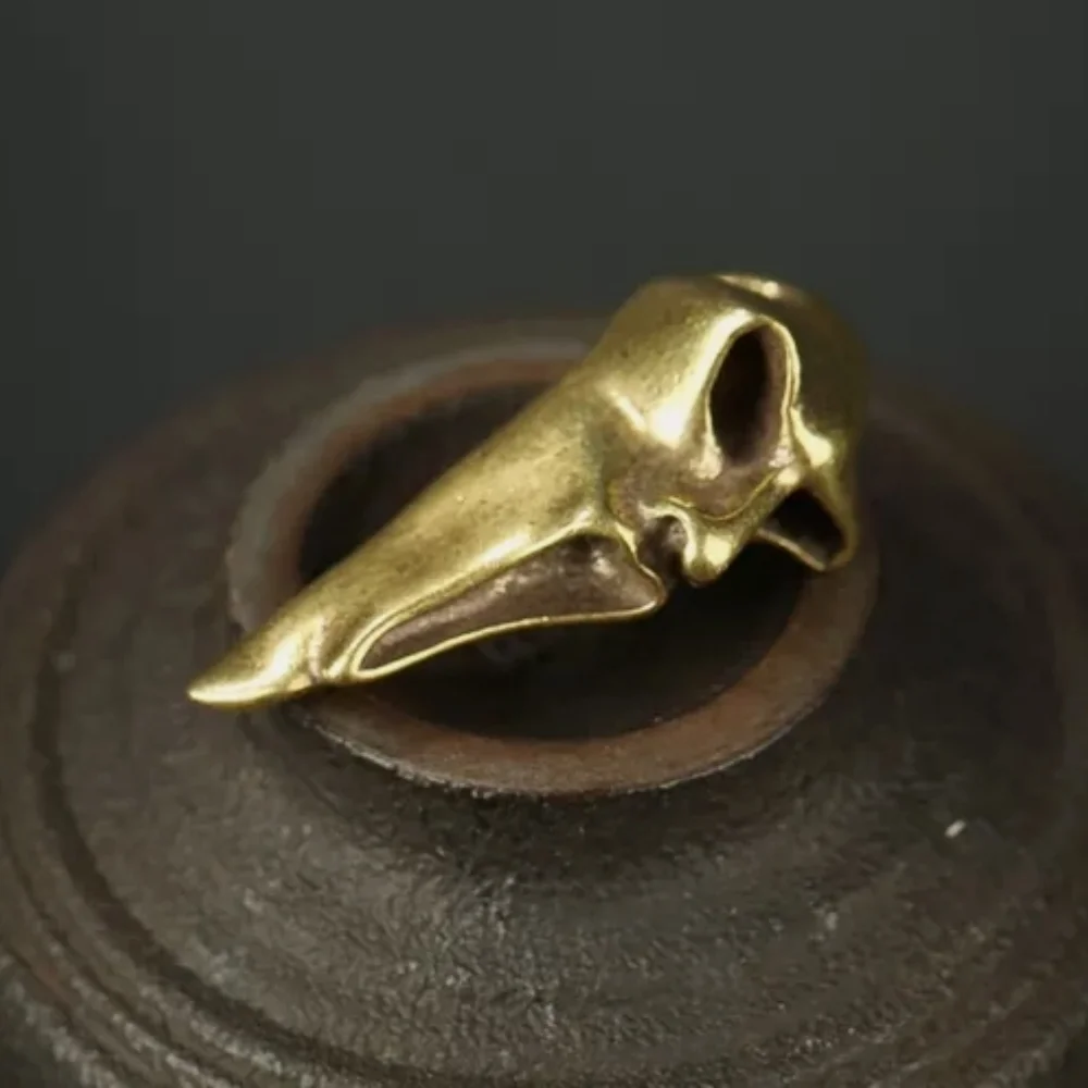 Solid Brass Death Men Skull Keychain Tea Pet Head Skeleton