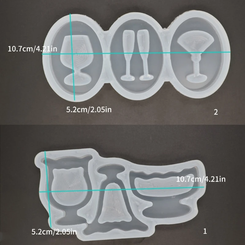 DIY Schlüsselanhänger Herstellung Handwerk Elegante Tasse Ornament Form Ohrring Ornament Harz Formen 517F