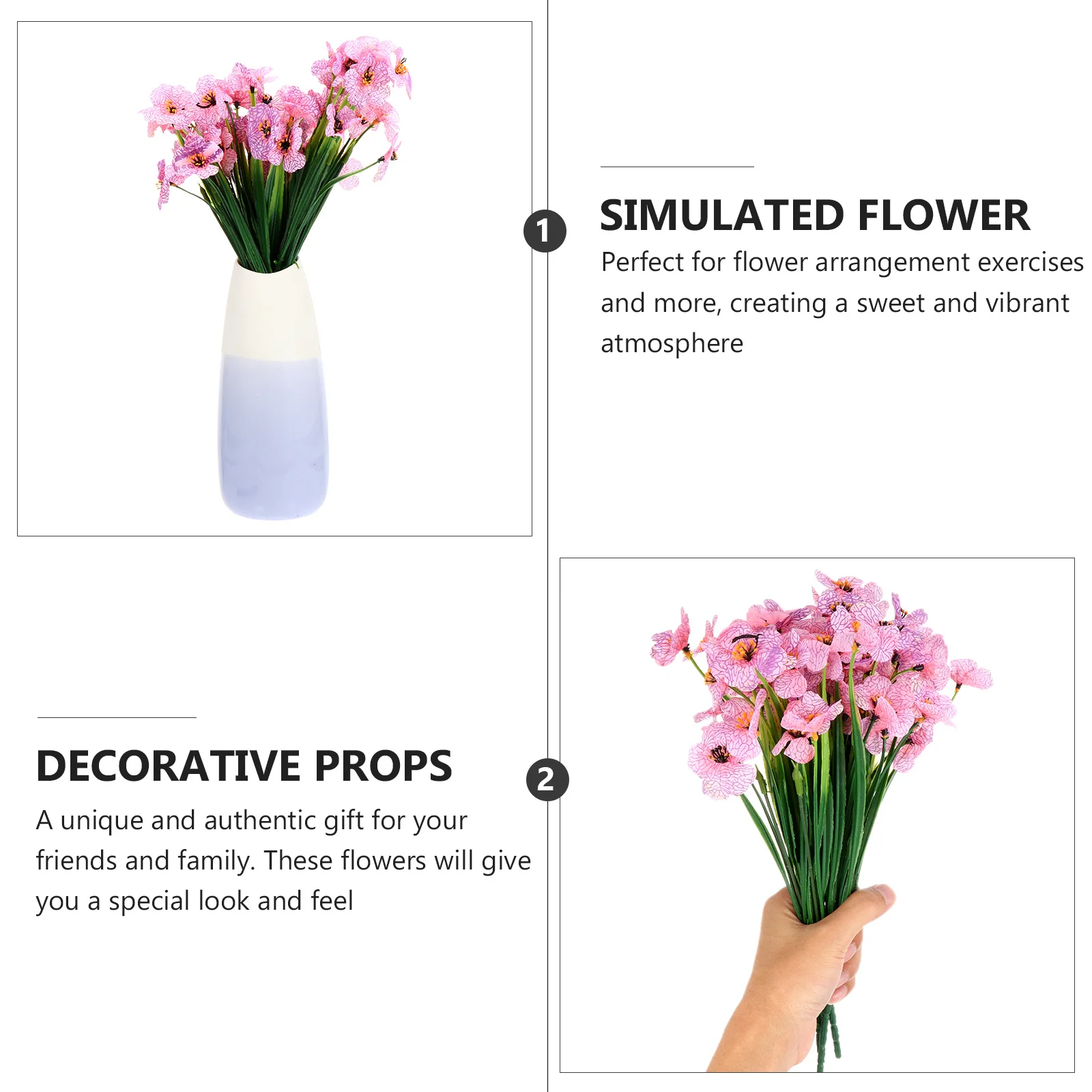 

1Set Simulated Flower Arrangements Vibrant Atmosphere Decor for Weddings Parties and Home Simulated Flower Artificial Violet