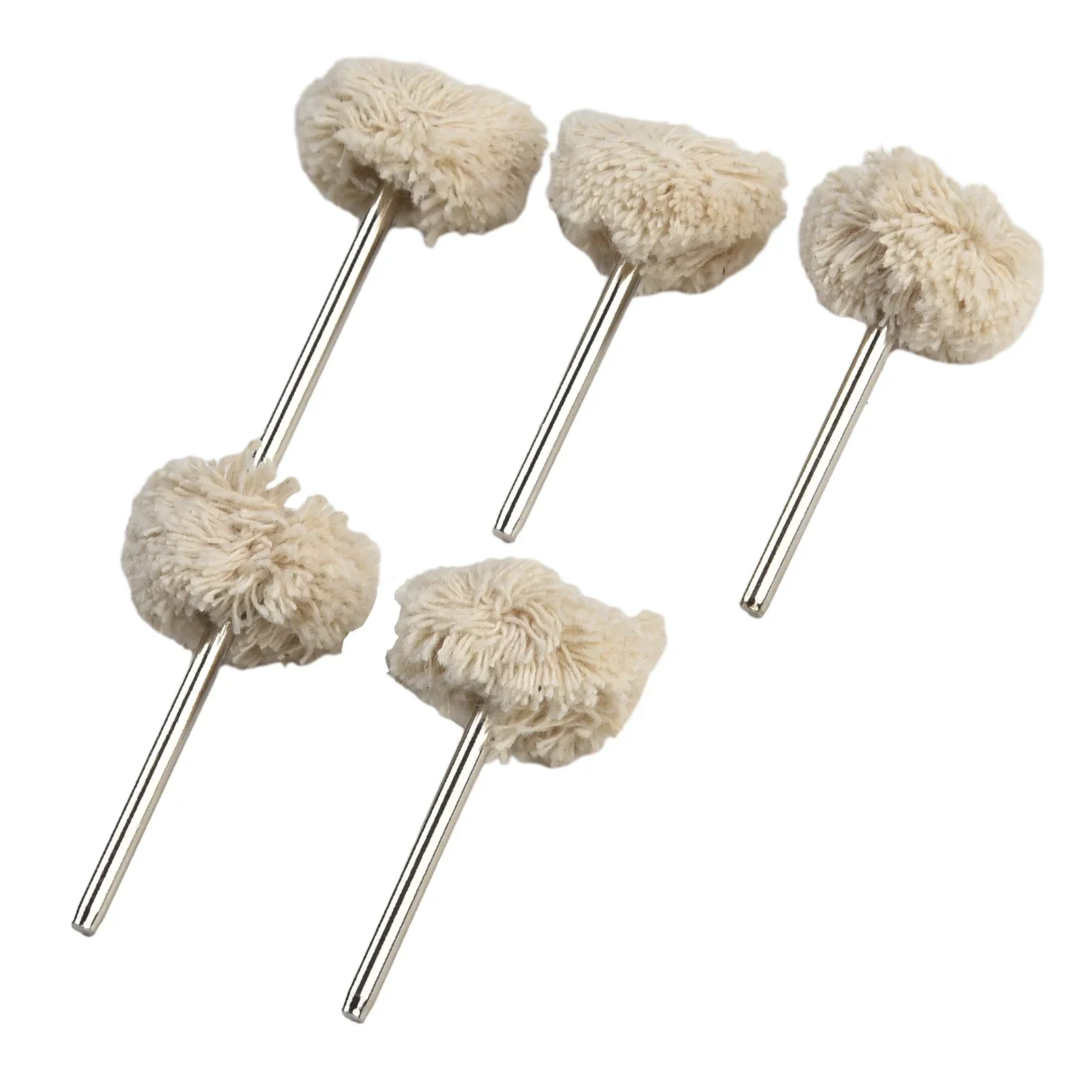 For Metal/ Jade/olives/walnut Wool Polishing Wheel With Metal Handle 3mm Shank 5pcs White& Silver High Quality