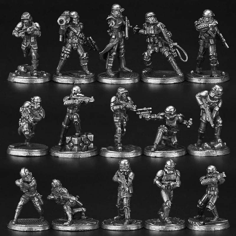 Metal cuproníquel clone homem soldado modelo figuras de ação jogo de tabuleiro peça ornamento em miniatura acessórios brinquedos modelo estatueta