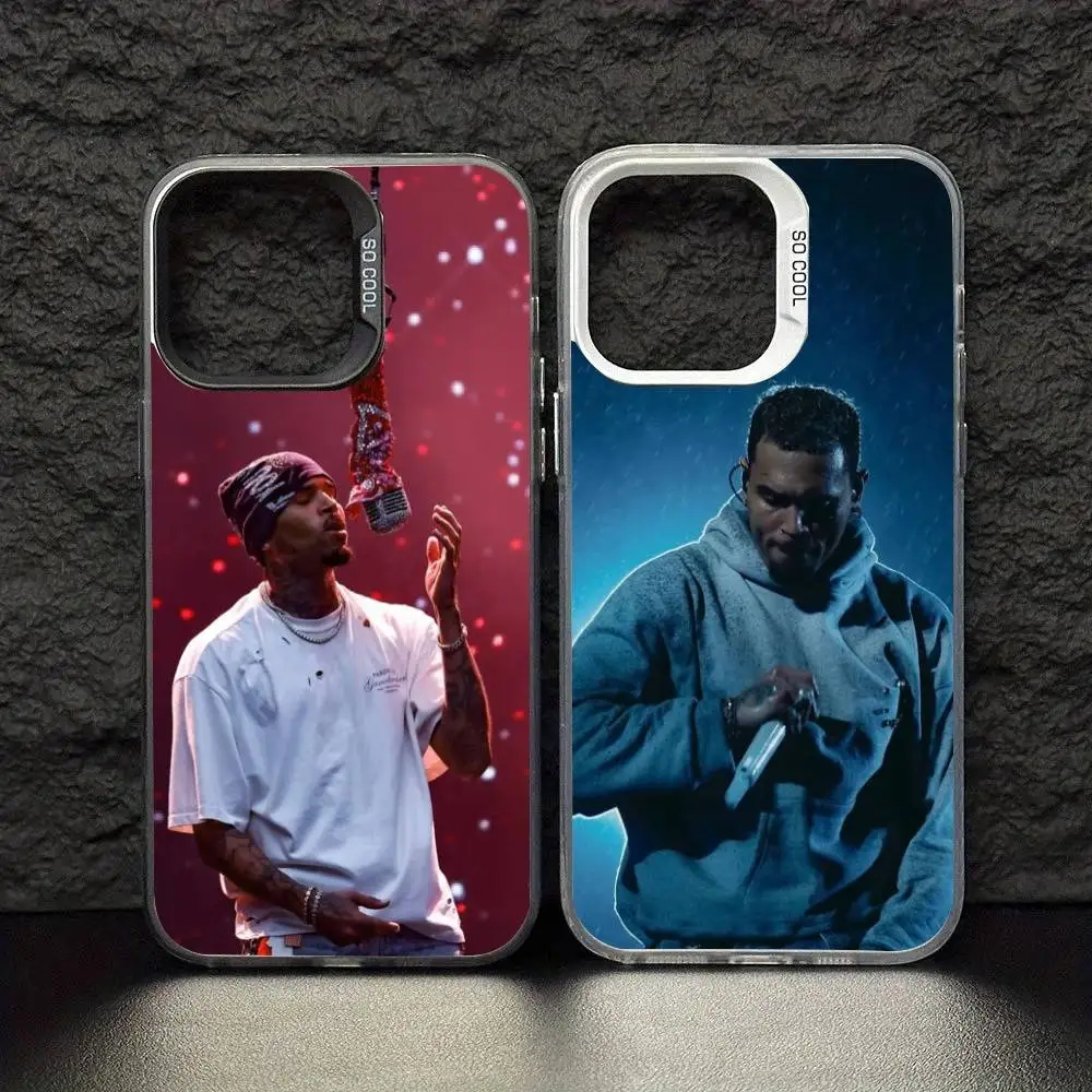 

Rapper C-Chris Brown Phone Case For iPhone 17 16 15 14 13 12 11 Pro Max Plus Silver Matte Black Cover
