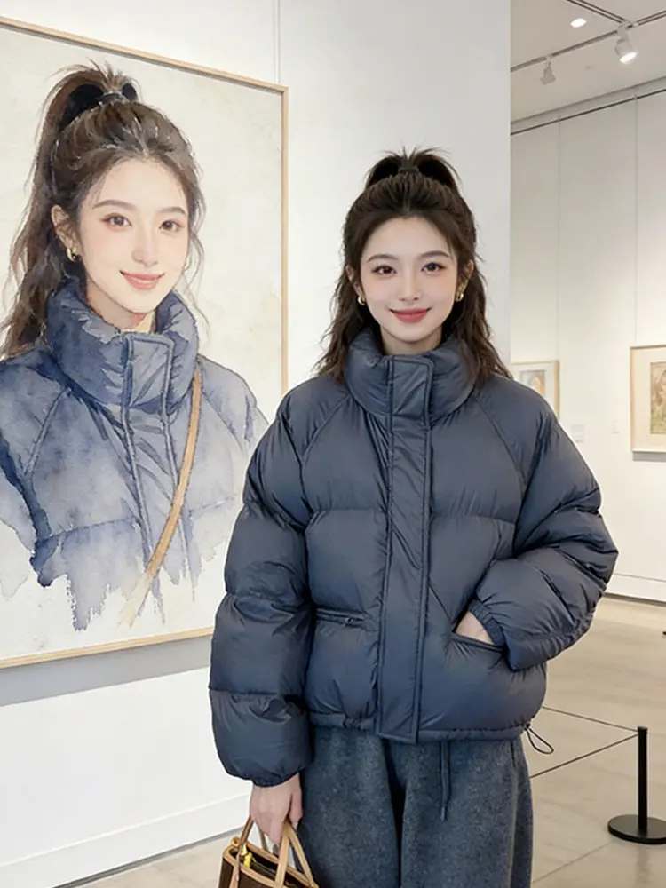 

Женская зимняя утепленная куртка-пуховик из хлопка с капюшоном, модная, универсальная, в корейском стиле, маленький размер, верхняя одежда