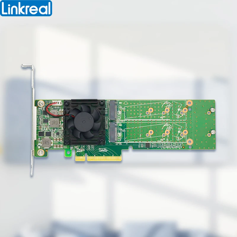 Carte adaptateur SSD PCIe 3.0x8 à 4x M.2 NVMe, avec PLX8747 et support à profil bas 22110mm-LRNV9547LP-4I