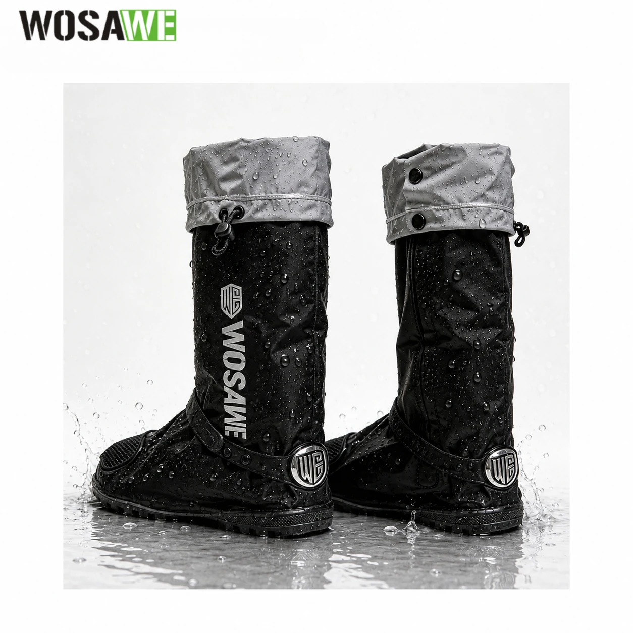 WOSAWE Rain Shoe Covers Unisex Waterproof Covers Motorcycle Cycling Bike Reusable Rainproof Shoes Cover Outdoor Boots Covers