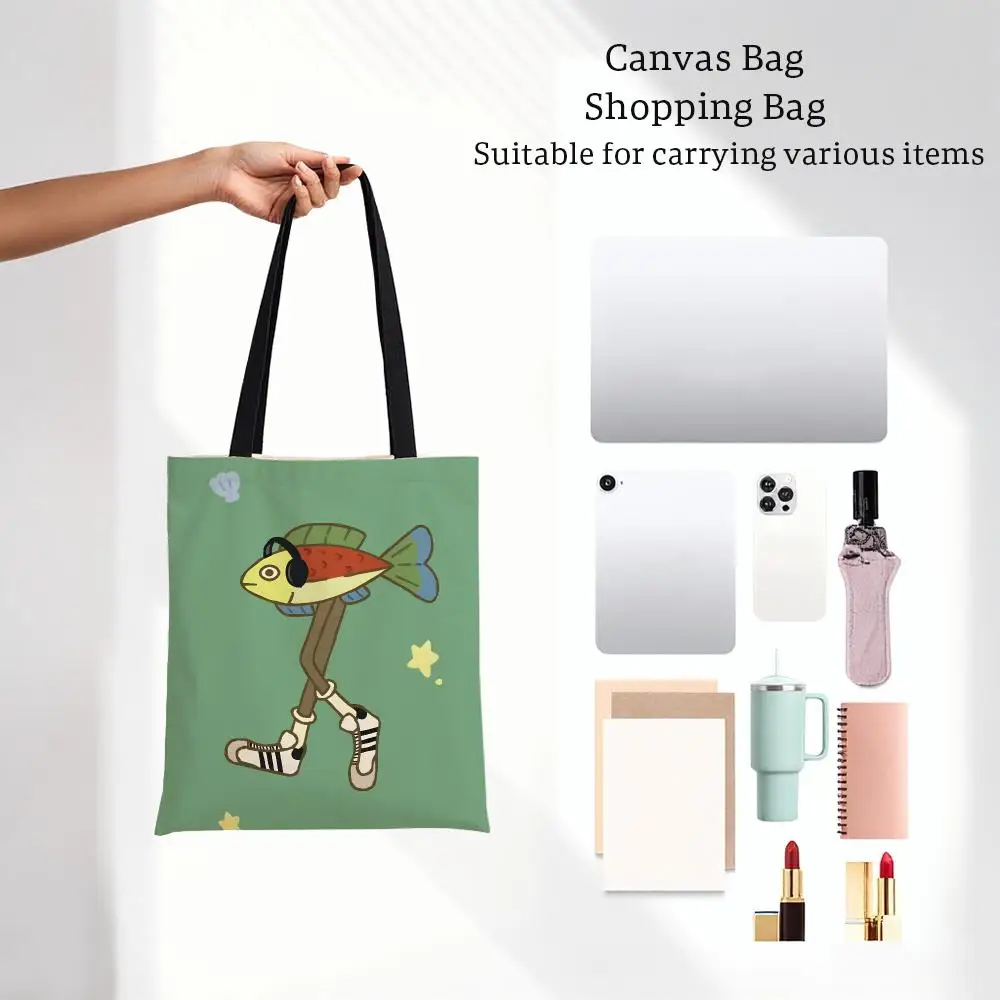 Abstract Creature Abstract Fish Storage Bags Bags Series Print Bag Lightweight Shoulder Daily Shopping Bags
