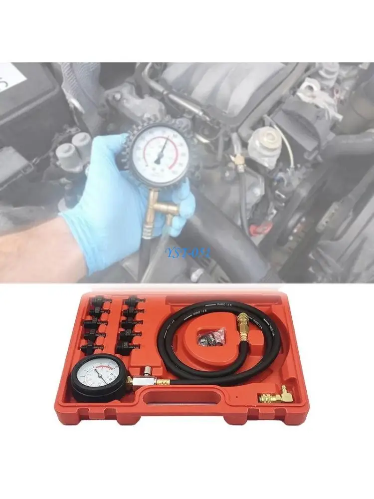 

E15A Oil Pressure Tester Professional Oil Pressure Gauge Tool for Engine Diagnostic Test with Hose Adapters & Carry for C