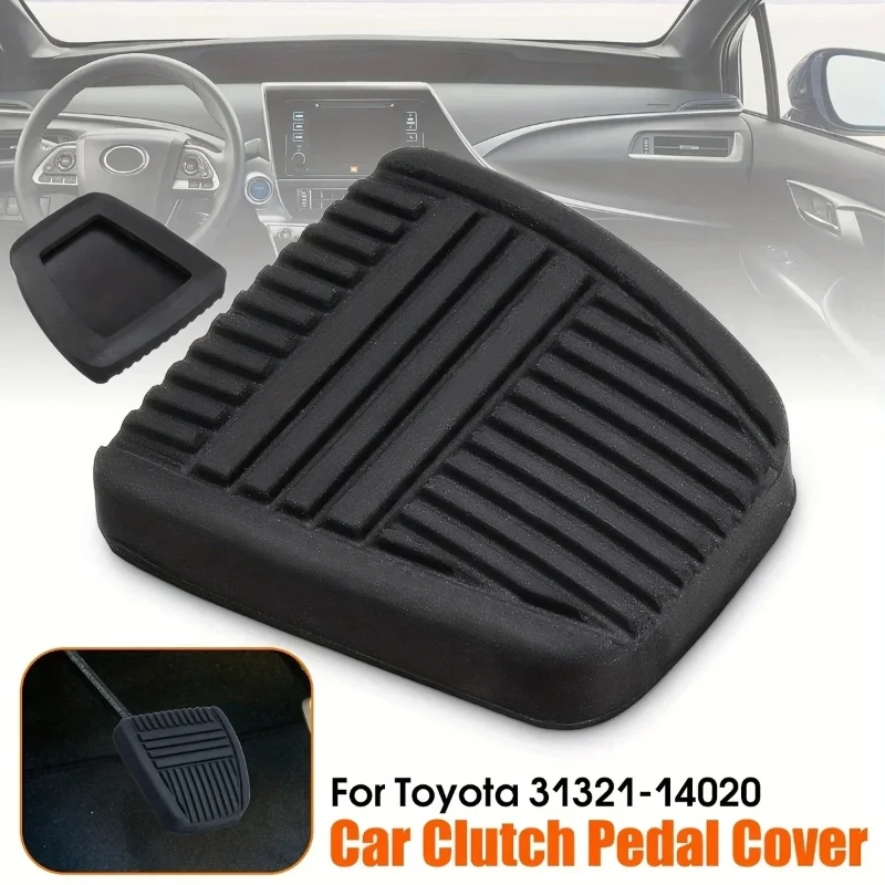 2pcs Black Rubber Brake Clutch Pedal Pad Cover for Toyota Trans Vehicles Compatible with 31321-14020