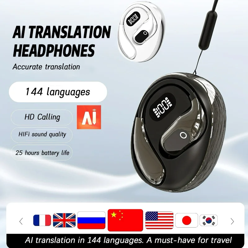 

Новые AI144 языковые открытые Bluetooth наушники для путешествий, бизнеса, офиса, спортивные наушники, беспроводной перевод в реальном времени