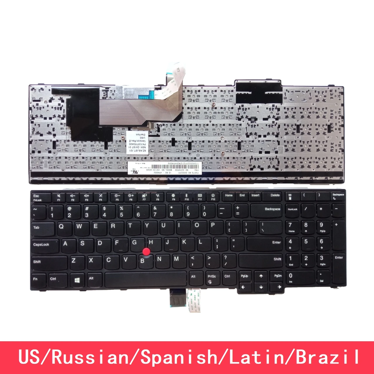 

Для Lenovo Thinkpad E570 E575 E570C Замена клавиатуры ноутбука США Русский Испанский Латинская Бразилия