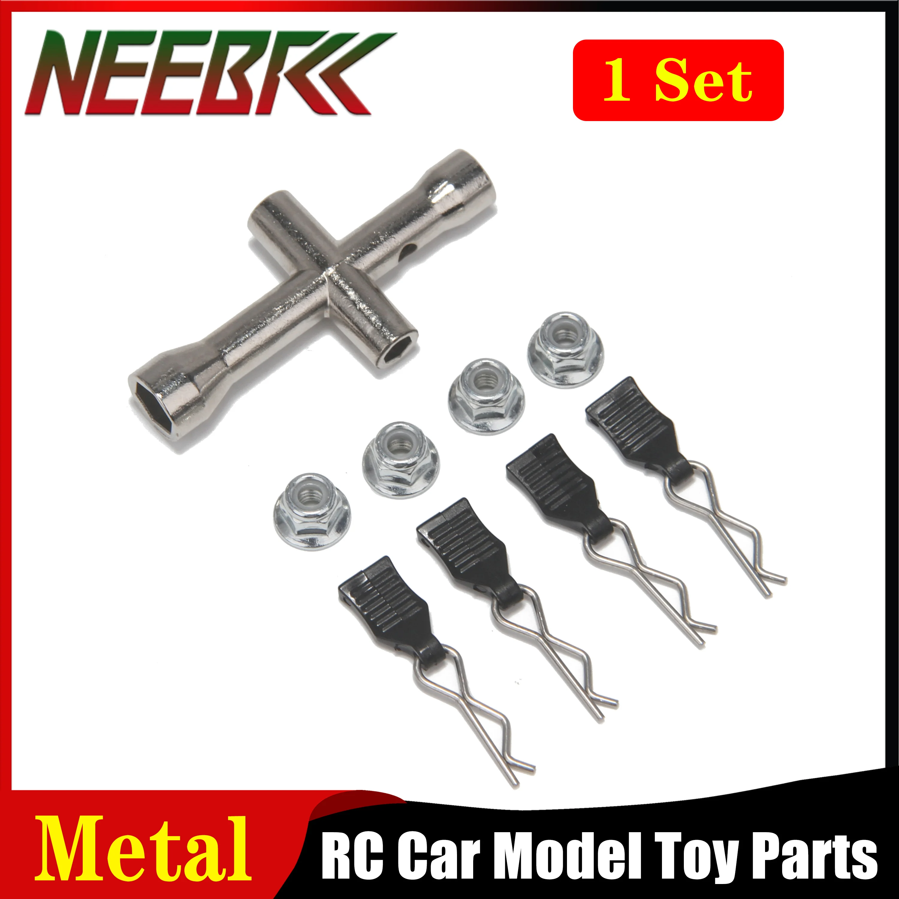

RC Car Metal Tools Set Wrench Hex Tire Key Body Shell Clip R-type Pin M4 Nuts for RC Cars Truck Crawler MJX Wltoys Accessories